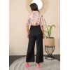 Women's Polyester Floral Half Sleeves Jumpsuit (Multicolor)