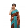 Women's Soft Lichi Silk Printed Saree With Unstitched Blouse 5.5Mtr (Brown) Women's Soft Lichi Silk Printed Saree With Unstitched Blouse 5.5Mtr (Brown)