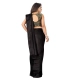 Women's Satin Printed Saree With Unstitched Blouse 5.5Mtr (Black)