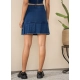 Women's Denim Washed Buttoned Skirt (Blue) Women's Denim Washed Buttoned Skirt (Blue)