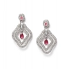 Women's Brass Silver Plated Drop Earrings (Red) Women's Brass Silver Plated Drop Earrings (Red)