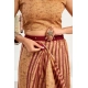 Women's Faux Linen Geometric Print Ready to wear Saree With Unstitched Blouse 5.5Mtr (Brown) Women's Faux Linen Geometric Print Ready to wear Saree With Unstitched Blouse 5.5Mtr (Brown)