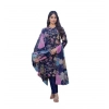 Women's Cotton Blend Printed Kurti With Pant Dupatta Set (NavyBlue) Women's Cotton Blend Printed Kurti With Pant Dupatta Set (NavyBlue)