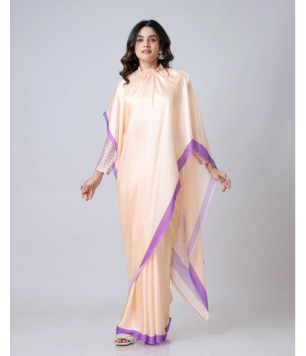 Women's Soft Crepe Silk Printed Ready To Wear Saree With Unstitched Blouse 5.5Mtr (Beige) Women's Soft Crepe Silk Printed Ready To Wear Saree With Unstitched Blouse 5.5Mtr (Beige)