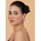 Women's Brass Silver Plated Drop Earrings (Pink)