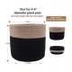 Cotton Flower Pot (Beige Black)