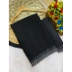 Women's Georgette Stone Work Saree With Unstitched Blouse 5.5Mtr (Black)