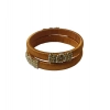 Women's Plastic Silk Thread Bangles (Light Brown, Size: 2.1)