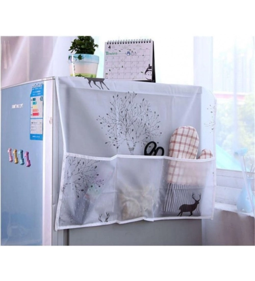 Refrigerator &amp; Microwave Oven Cover – Dustproof, Waterproof, and Heat-Resistant Protective Organizer (Color: Assorted )