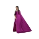 Women's Satin Solid Saree With Unstitched Blouse 5.5Mtr (Wine)
