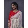 Women's Soft Lilan Printed Saree With Unstitched Blouse 5.5Mtr (White) Women's Soft Lilan Printed Saree With Unstitched Blouse 5.5Mtr (White)