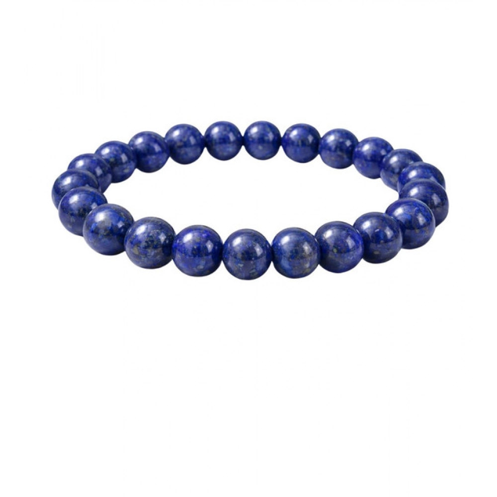 Natural Crystal 8mm Lapis Lazuli Bracelet (Dark Purple)