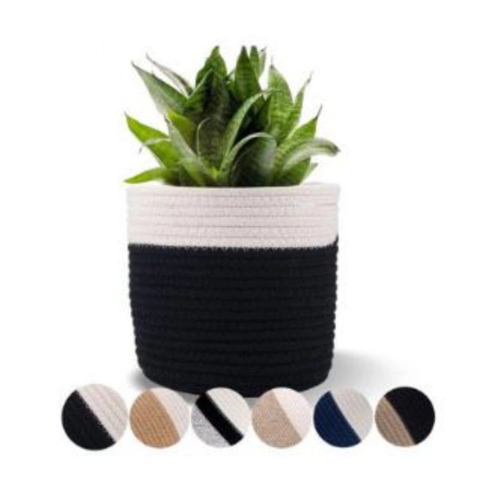 Cotton Flower Pot (White Black)