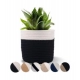 Cotton Flower Pot (White Black)