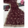 Women's Georgette Embroidered Saree With Unstitched Blouse 5.5Mtr (Maroon) Women's Georgette Embroidered Saree With Unstitched Blouse 5.5Mtr (Maroon)