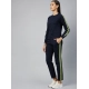 Women's Cotton Solid Long Sleeves Tracksuit (Navy - Green) Women's Cotton Solid Long Sleeves Tracksuit (Navy - Green)