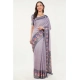 Women's Polyester Printed Saree With Unstitched Blouse 5.5 Mtr (Purple)