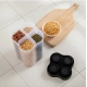 Plastic 2-Pcs Set, 4 Section Container Jar For Grocery (Multicolor)