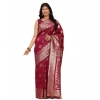 Women's Banarasi Silk Printed Saree With Unstitched Blouse 5.5Mtr (Magenta) Women's Banarasi Silk Printed Saree With Unstitched Blouse 5.5Mtr (Magenta)