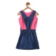 Girl's Denim & Cotton Bow Sleeveless Dungaree (Pink) Girl's Denim & Cotton Bow Sleeveless Dungaree (Pink)