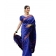Women's Soft Lichi Silk Printed Saree With Unstitched Blouse 5.5Mtr (Blue)