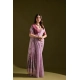 Women's Blended_Cotton Floral Saree With Unstitched Blouse 5.5Mtr (Lavender)