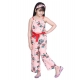Girl's Polyester Crepe Floral Shoulder Straps Jumpsuit (Peach-Red) Girl's Polyester Crepe Floral Shoulder Straps Jumpsuit (Peach-Red)