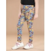 Girl's Cotton Lycra Floral Elasticated Jeggings (Multicolor)