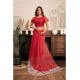 Women's Linen Cotton Printed Ready To Wear Saree With Unstitched Blouse 5.5 Mtr (Red)