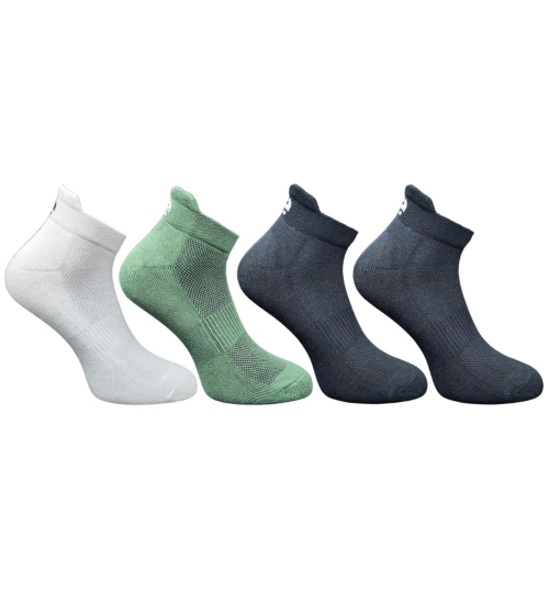 4_Pair Set Unisex Casual Cotton Printed Ankle Length Socks (Multicolor)