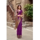 Women's Silk Blend Woven Saree With Unstitched Blouse 5.5 Mtr (Purple)