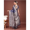 Women's Banarasi Silk Printed Saree With Unstitched Blouse 5.5Mtr (Navy Blue) Women's Banarasi Silk Printed Saree With Unstitched Blouse 5.5Mtr (Navy Blue)