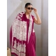 Women's Satin Crepe Printed Saree With Unstitched Blouse 5.5Mtr (Maroon)
