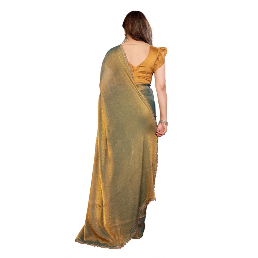 Women's Georgette Printed Saree With Unstitched Blouse 5.5Mtr (Green) Women's Georgette Printed Saree With Unstitched Blouse 5.5Mtr (Green)