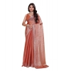 Dropship Women's Jimmy choo Embellished Bollywood Saree With Unstitched Blouse 5.5Mtr (Orange)