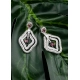 Women's Brass Silver Plated Drop Earrings (Red)