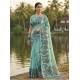 Women's Linen Cotton Printed Saree With Unstitched Blouse 5.5Mtr (Sea Green)