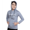 Boy's Cotton Printeded Hooded Neck Hoodies (Steel Blue)