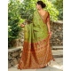 Women's Silk Blend Woven Paithani Saree With Unstitched Blouse 5.5Mtr (Light Green)