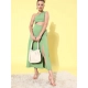 Women's Polyester Lycra Solid Sleeveless Dress (Green) Women's Polyester Lycra Solid Sleeveless Dress (Green)