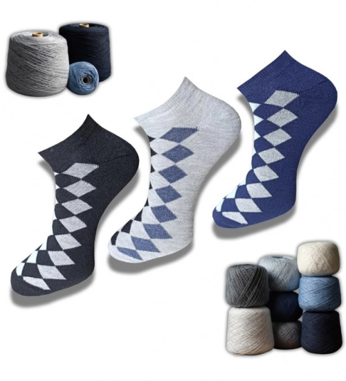 3_Pair Set Unisex Casual Cotton Printed Low Cut Socks (Multicolor)