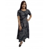 Women's Casual Crepe Half Sleeves Dress (Black)