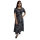 Women's Casual Crepe Half Sleeves Dress (Black)
