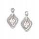 Women's Brass Silver Plated Drop Earrings (Pink)