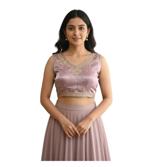 Women's Zimmi Choo Embroidered V-Neck Padded Blouse (Lavender 38 Ready (Self Alterable 36–40)