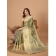 Women's Jacquard Saree With Unstitched Blouse 5.5Mtr (Olive)