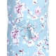 Girl's Polyester Crepe Floral Bell Sleeve Dress (Turquoise Blue)