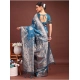 Women's Banarasi Silk Printed Saree With Unstitched Blouse 5.5Mtr (Teal Blue) Women's Banarasi Silk Printed Saree With Unstitched Blouse 5.5Mtr (Teal Blue)