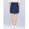 Girl's Denim Solid Buttoned Skirt (Navy Blue)