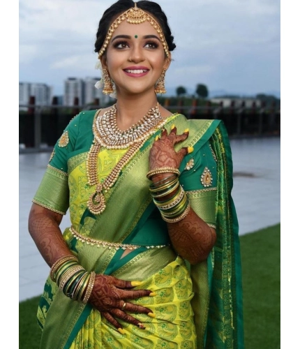 Women's Litchi silk Printed Saree With Unstitched Blouse (Light Green) Women's Litchi silk Printed Saree With Unstitched Blouse (Light Green)